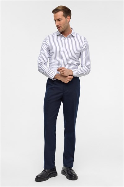 Lacivert Regular Düz Pantolon