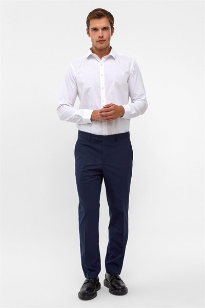 Lacivert Regular Düz Pantolon