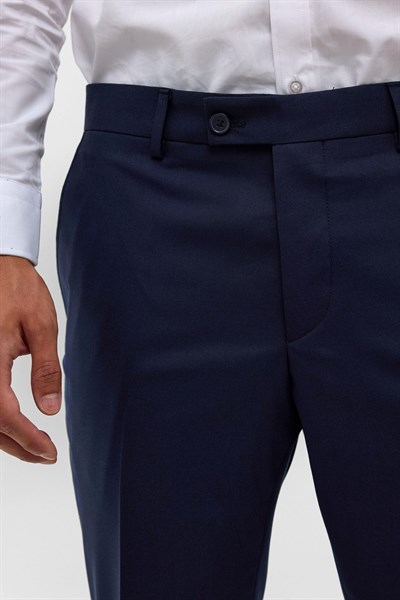 Lacivert Regular Düz Pantolon