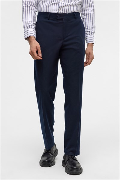 Lacivert Regular Düz Pantolon