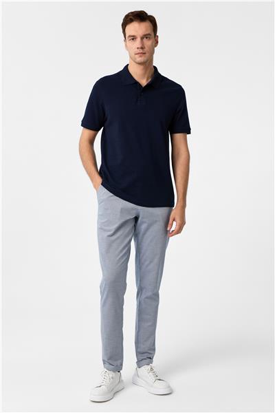 Lacivert Regular Düz Polo Yaka Tişört