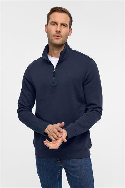 Lacivert Regular Düz Yarım Balıkçı Yaka Sweatshirt