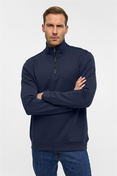 Lacivert Regular Düz Yarım Balıkçı Yaka Sweatshirt