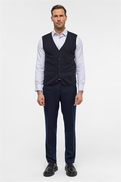 Lacivert Regular Kapitone V Yaka Örme Yelek