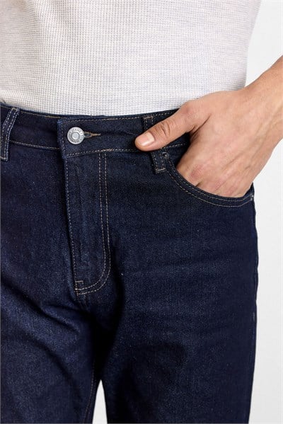 Lacivert Regular Normal Bel Denim Pantolon