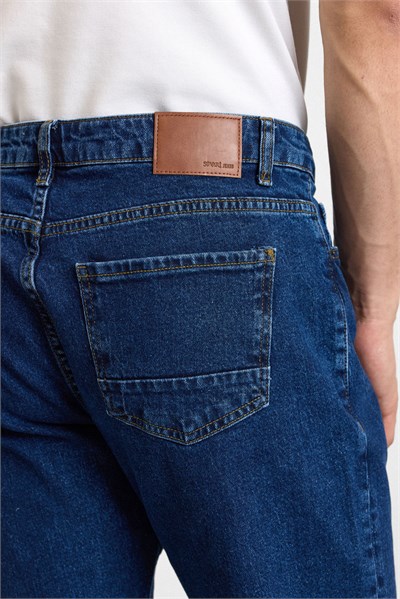 Lacivert Regular Normal Bel Denim Pantolon