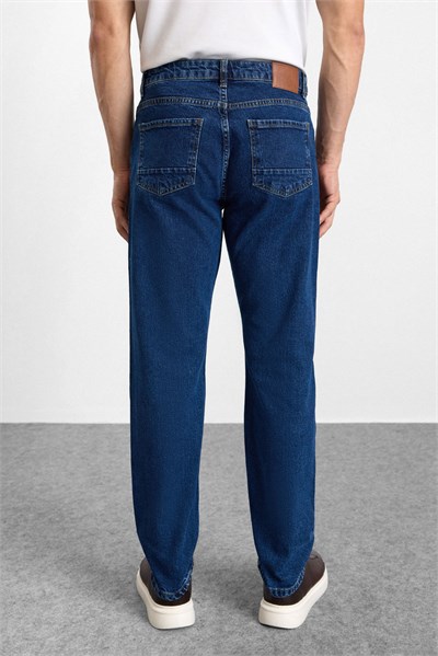 Lacivert Regular Normal Bel Denim Pantolon