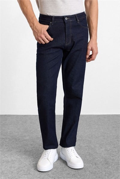 Lacivert Regular Normal Bel Denim Pantolon