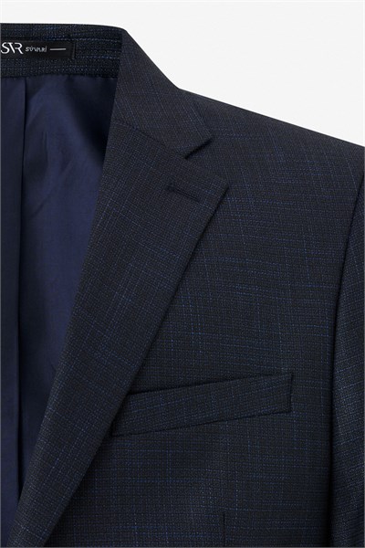 Lacivert Regular Sivri Yaka 6 Drop Klasik Takım Elbise