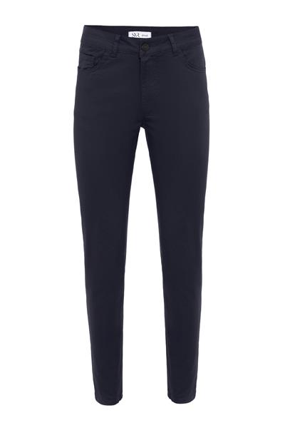 Lacivert Slim Fit 5 Cep Kalıp Düz Kanvas Pantolon