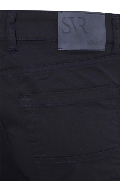 Lacivert Slim Fit 5 Cep Kalıp Düz Kanvas Pantolon