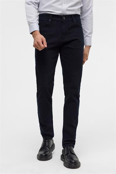 Lacivert Slim 5 Cep Kalıp Düz Pantolon