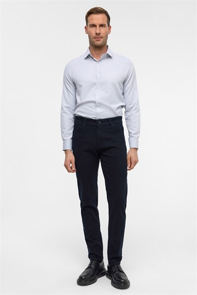 Lacivert Slim 5 Cep Kalıp Düz Pantolon
