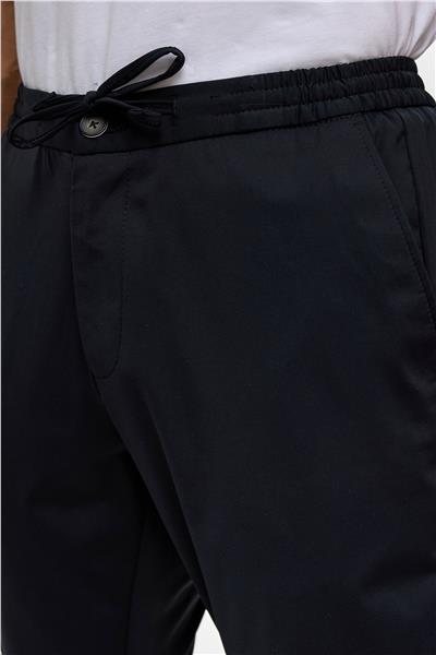 Lacivert Slim Armürlü Jogger Pantolon