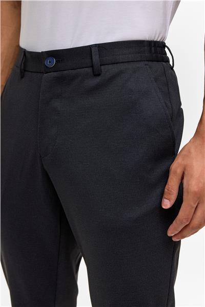 Lacivert Slim Armürlü Jogger Pantolon