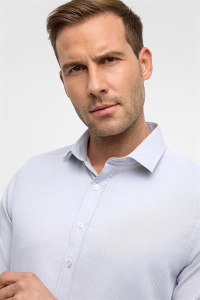 Lacivert Uzun Kollu Slim Armürlü Klasik Yaka Gömlek