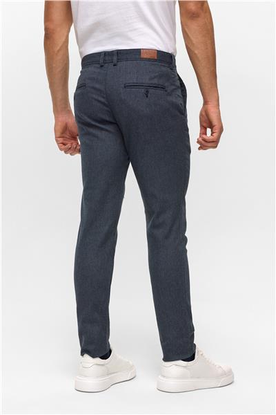 Lacivert Slim Armürlü Pantolon