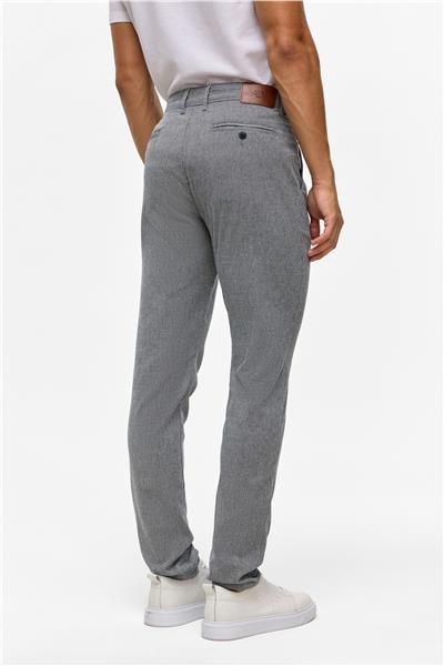 Lacivert Slim Armürlü Kanvas Pantolon