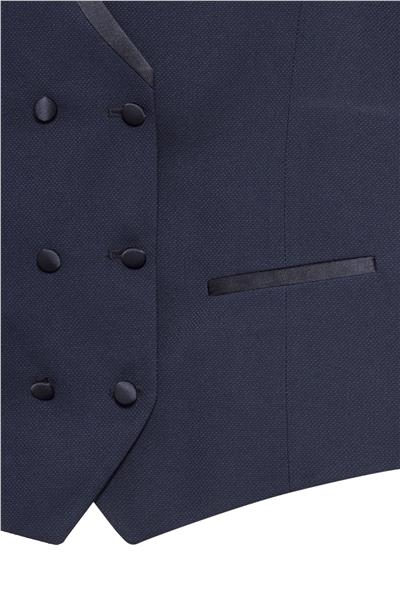 Lacivert Slim Fit Armürlü Sivri Yaka 6 Drop Smokin & Damatlık