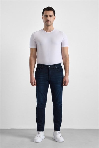 Lacivert Slim Denim Pantolon
