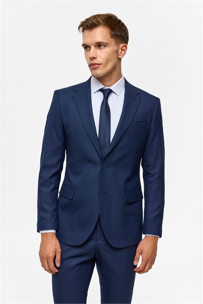 Lacivert Slim Desenli 6 Drop Takım Elbise
