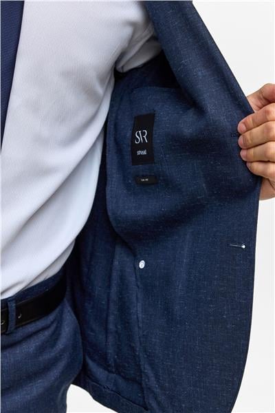 Lacivert Slim Desenli Mono Yaka 6 Drop Takım Elbise