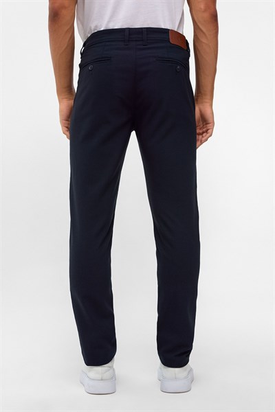 Lacivert Slim Desenli Pantolon