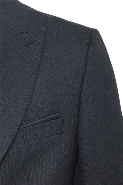 Lacivert Slim Fit Desenli Sivri Yaka 6 Drop Klasik Takım Elbise