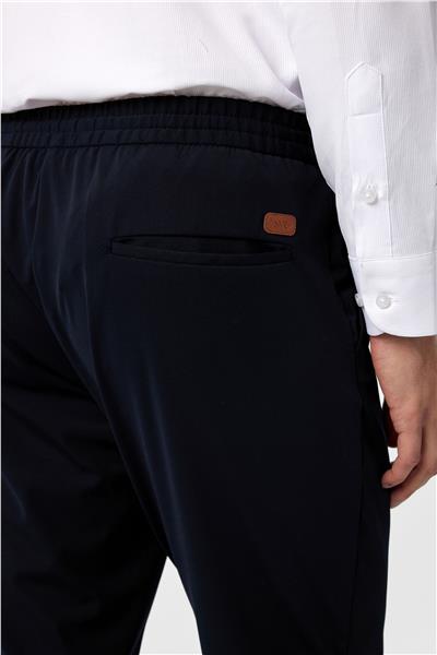 Lacivert Slim Fit Düz Jogger Pantolon