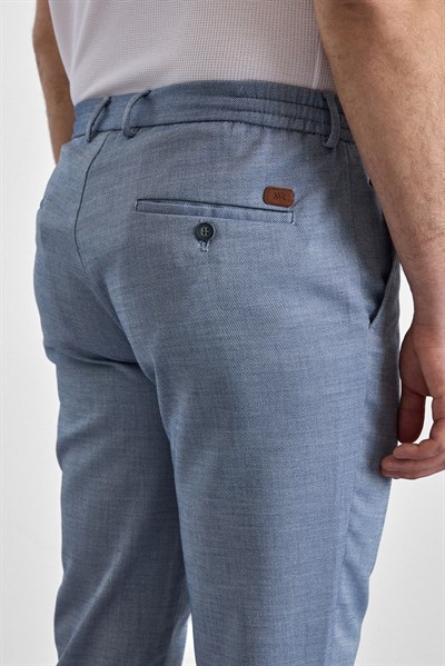 Lacivert Slim Düz Jogger Pantolon