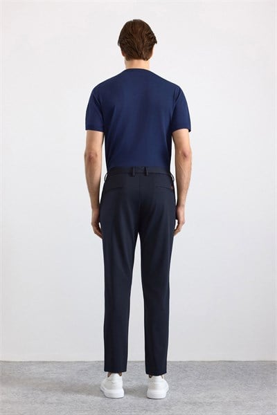 Lacivert Slim Düz Jogger Pantolon