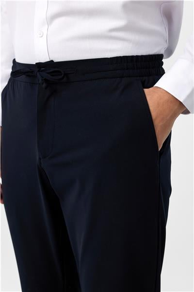 Lacivert Slim Fit Düz Jogger Pantolon