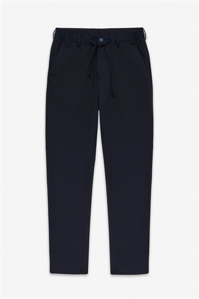 Lacivert Slim Düz Jogger Pantolon