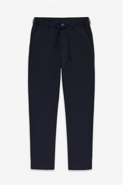 Lacivert Slim Düz Jogger Pantolon