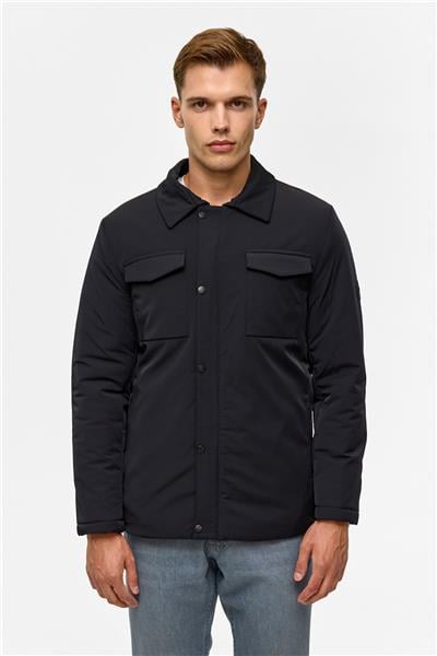 Lacivert Slim Düz Mont