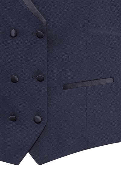 Lacivert Slim Fit Armürlü Sivri Yaka 6 Drop Smokin & Damatlık