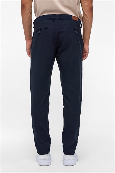 Lacivert Slim Fit Desenli Kumaş Pantolon