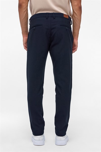 Lacivert Slim Fit Desenli Kumaş Pantolon