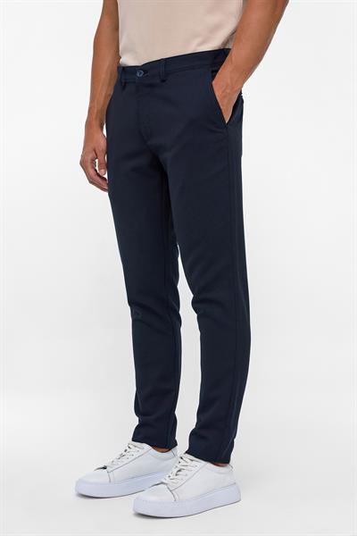 Lacivert Slim Fit Desenli Kumaş Pantolon