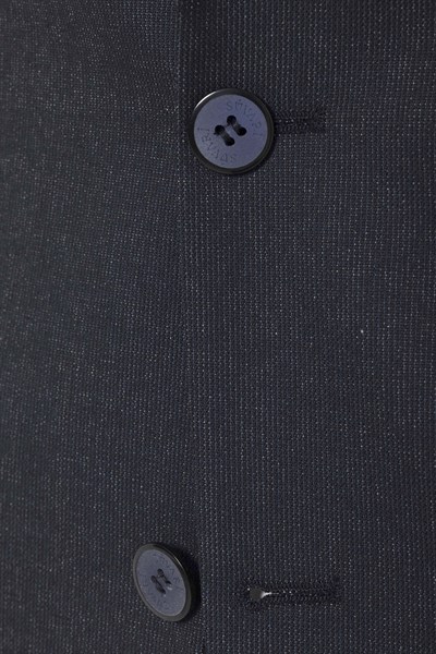 Lacivert Slim Fit Desenli Sivri Yaka 6 Drop Klasik Takım Elbise
