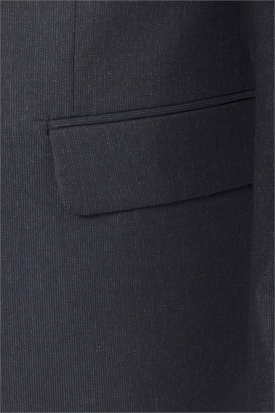 Lacivert Slim Fit Desenli Sivri Yaka 6 Drop Klasik Takım Elbise