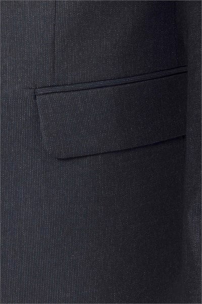 Lacivert Slim Fit Desenli Sivri Yaka 6 Drop Klasik Takım Elbise