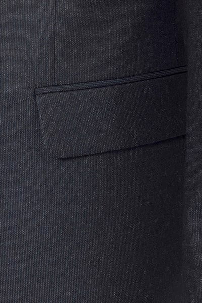 Lacivert Slim Fit Desenli Sivri Yaka 6 Drop Klasik Takım Elbise