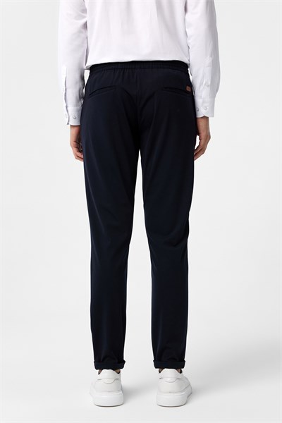 Lacivert Slim Fit Düz Jogger Pantolon