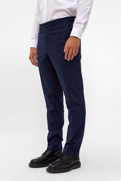 Lacivert Slim Fit Düz Pantolon