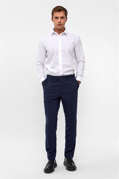 Lacivert Slim Fit Düz Pantolon