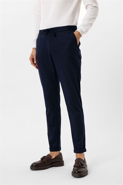 Lacivert Slim Fit Jogger Pantolon