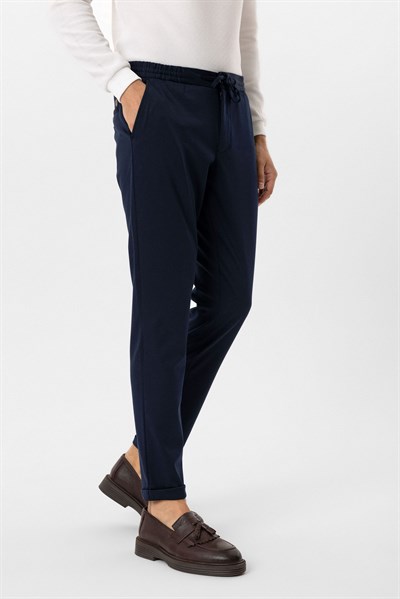 Lacivert Slim Fit Jogger Pantolon