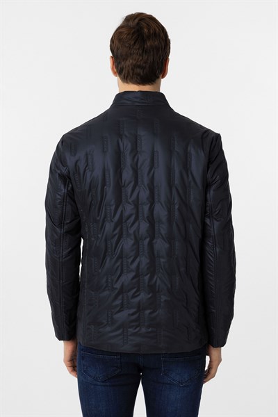 Lacivert Slim Kapitone Mont