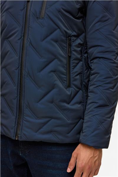 Lacivert Slim Kapitone Mont